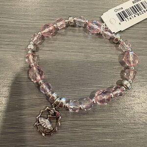 Pink Beaded Charm Ballerina Bracelet